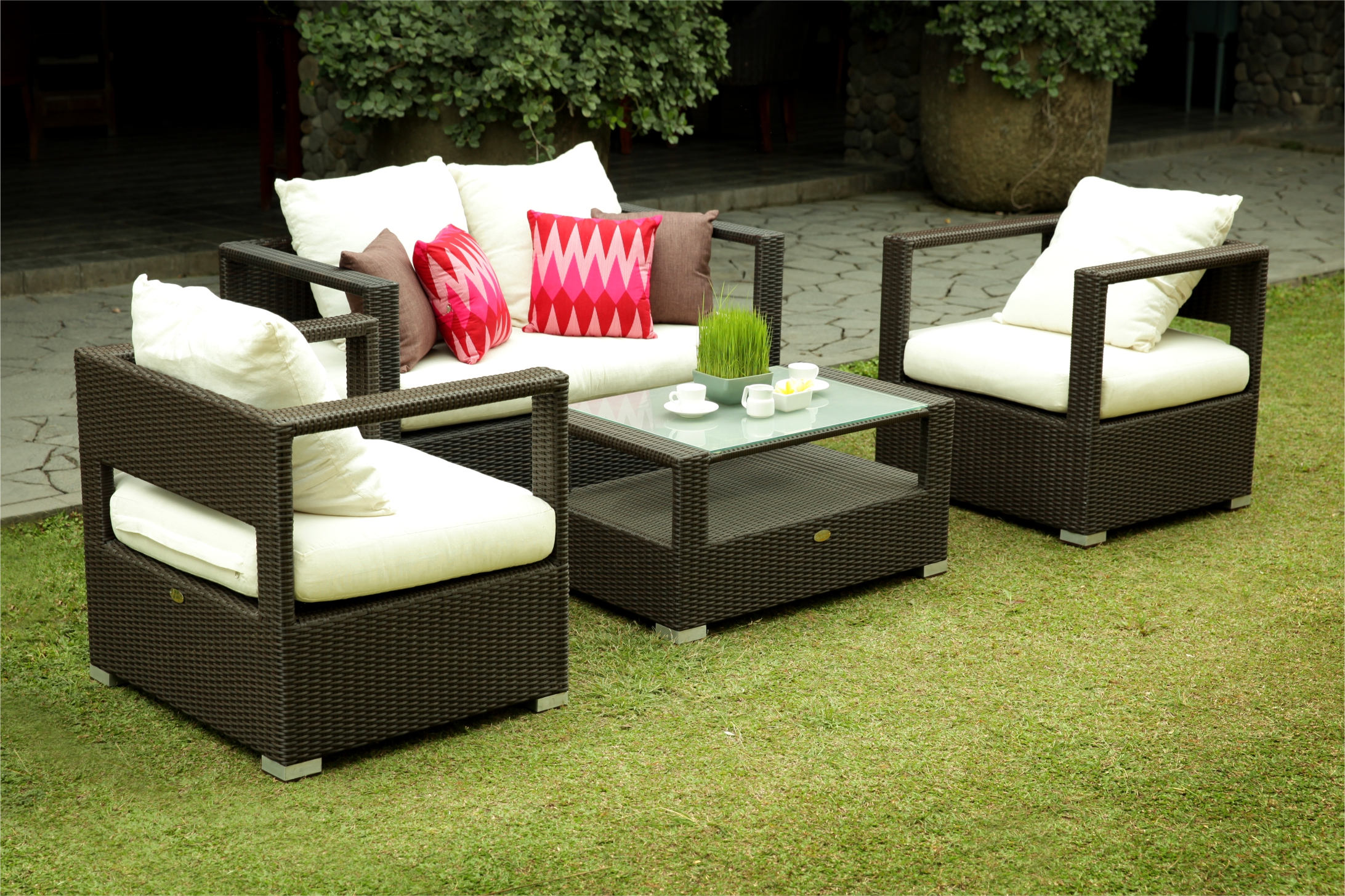 Collection Synthetic Rattan Adele Living Set Black Indonesia Outdoor